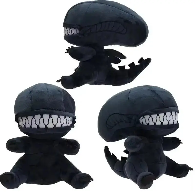 Plush doll shaped like an alien xenomorph mouth with zipper, kawaii plush pillow, stuffed toy, cartoon decoration, stylish toy, birthday gift