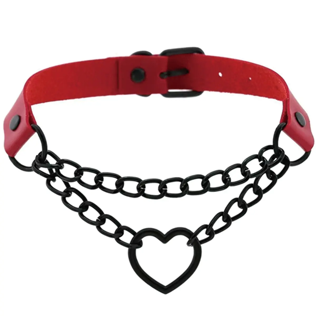 ABYST  Punk Goth Style Layered Chain LeatherNecklace Choker for Men & Women, Fashion Jewelryfor Party, Daily Wear, Durable Chains with AdjustableChain Design, Gothic-Inspired Accessories forBirthday Gifts, Special Occasions