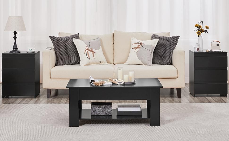 Yaheetech Simple 3-Drawer Vertical Nightstand Side Table with 3 Drawers for Bedroom, Living Room, Home Office Yaheetech Simple 3-Drawer Vertical Nightstand Side Table with 3 Drawers for Bedroom, Living Room, Home Office