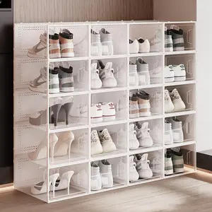 8/16 large storage shoe box, thickened version, easy assembly, multi-function removable multi-layer simple shelf, shoe storage box, shoe cabinet, shoe rack, transparent shoe display cabinet, Closet Shoe Organizer