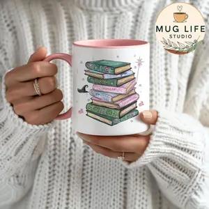 Wicked Changed For Good Mug, Defy Gravity Broomstick Magic Wand Mug, Pink Green Literary Wizard Mug, Musical Fan Gift Mug