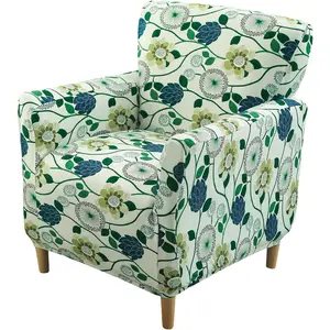 Banquet Armchair Slipcover Printed Chair Covers with Arms Stretch Club Chair Slipcover Soft Armchair Sofa Covers Anti-Slip Furniture Protector for Dogs Pets Home Living Room Decor, 26