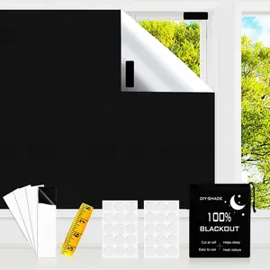 Blackout Blind,118x57 inches Black Out Blinds Stick On Window Temporary Blackout No Suitable for Cutting Any Size Shape for Home,Bedroom,Office and Travel