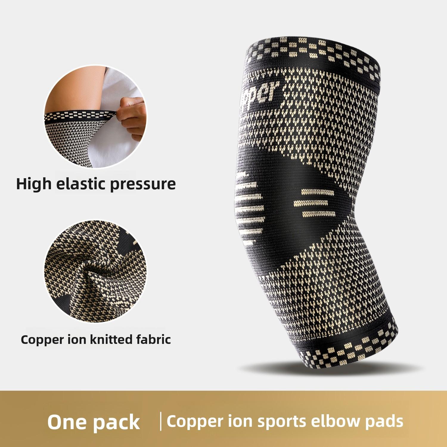 Outdoor sports basketball running fitness copper fiber knitted knee guard elastic compression breathable copper ion knee protection