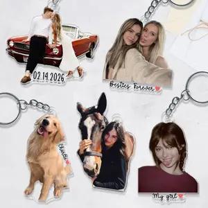 Custom Acrylic Family Photo Keychain, Personalized Family Picture Bag Charm Key Accessories