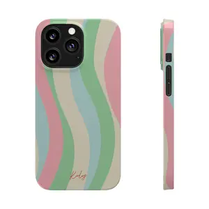 Colorful Wave Slim Phone Cases, Trendy Phone Accessories, Unique Gifts for Her, Summer Vibes, Modern Design Case, Aesthetic Mobile Cover