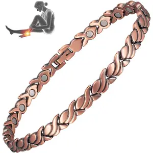 99.99% Pure Copper Magnetic Anklet for Women – Adjustable Ankle Bracelet, Stylish Fashion Jewelry