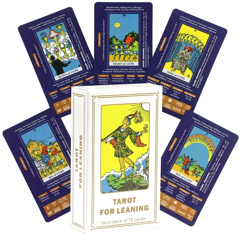 Learning Tarot Cards Set, Portable Deck for Fortune-Telling & Insightful Spiritual Guidance, Ideal Gift for Ages 14+, Festive Gifting