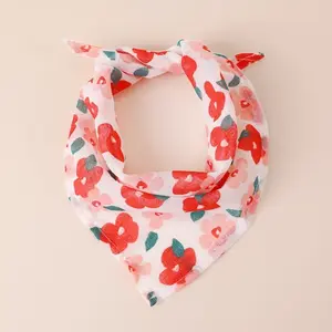 Cute Floral Print Pet Bandana for Small Medium Dogs, Adorable Pet Accessory for Stylish Canine, Perfect for Pet Fashion Events