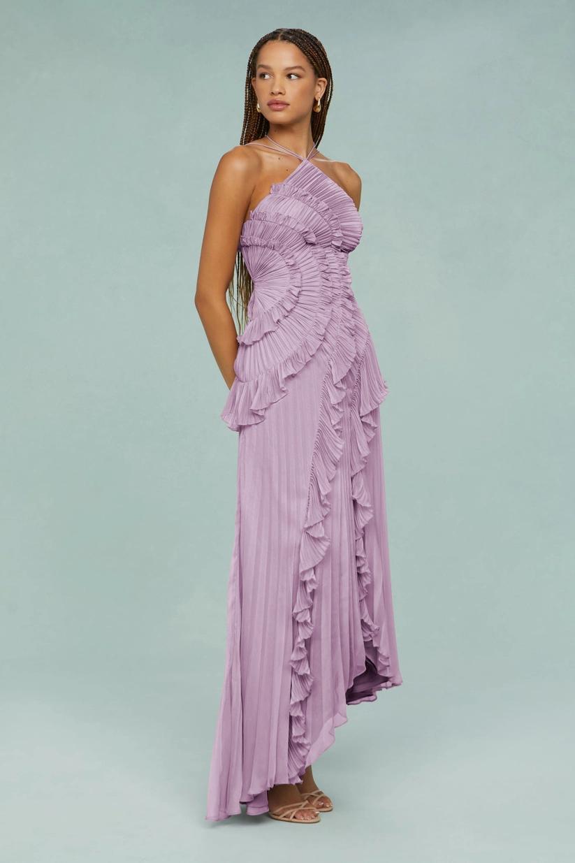 European and American women's clothing 2025 summer new fashion strapless sexy backless slit tassel temperament dress