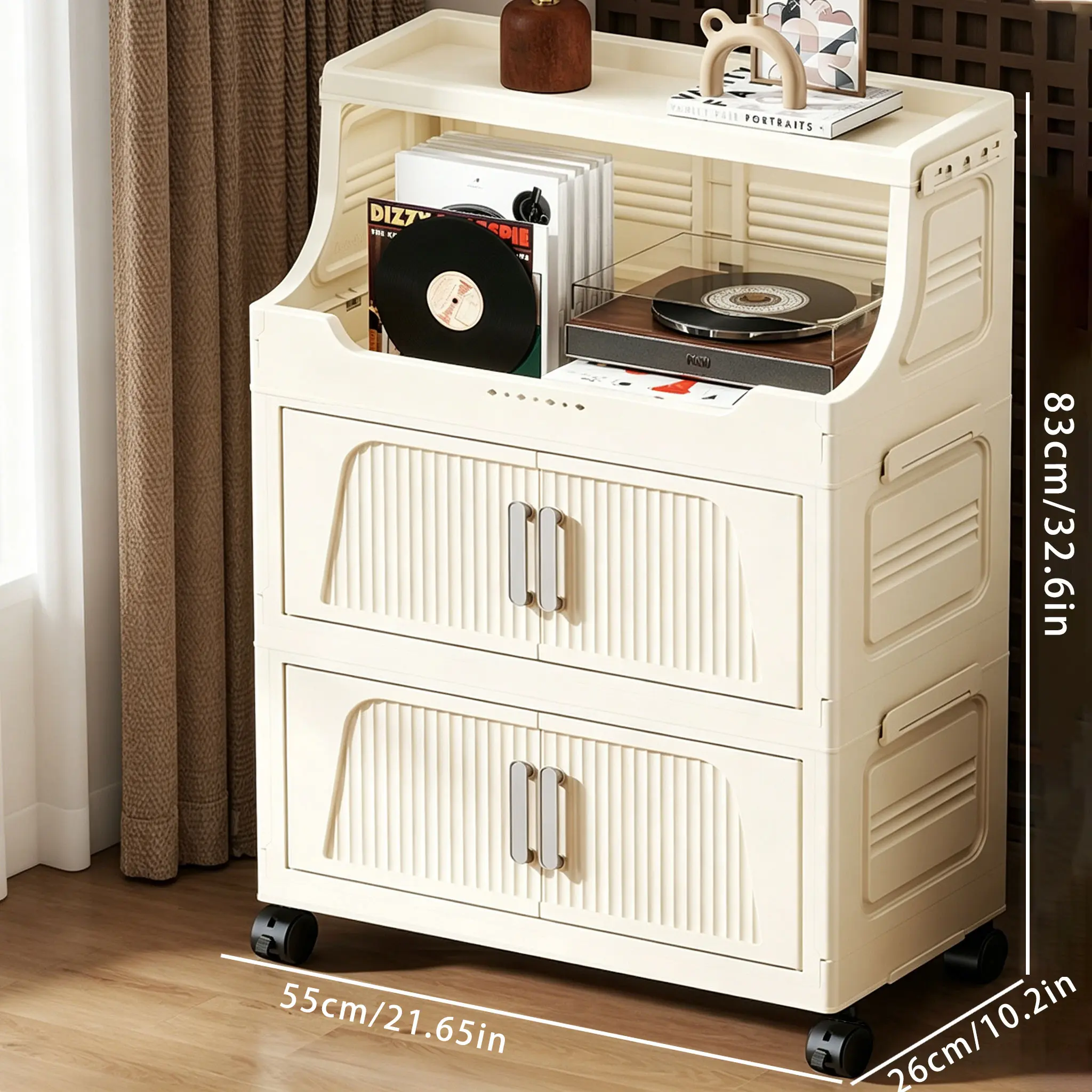 3-Tier White Storage Cabinet