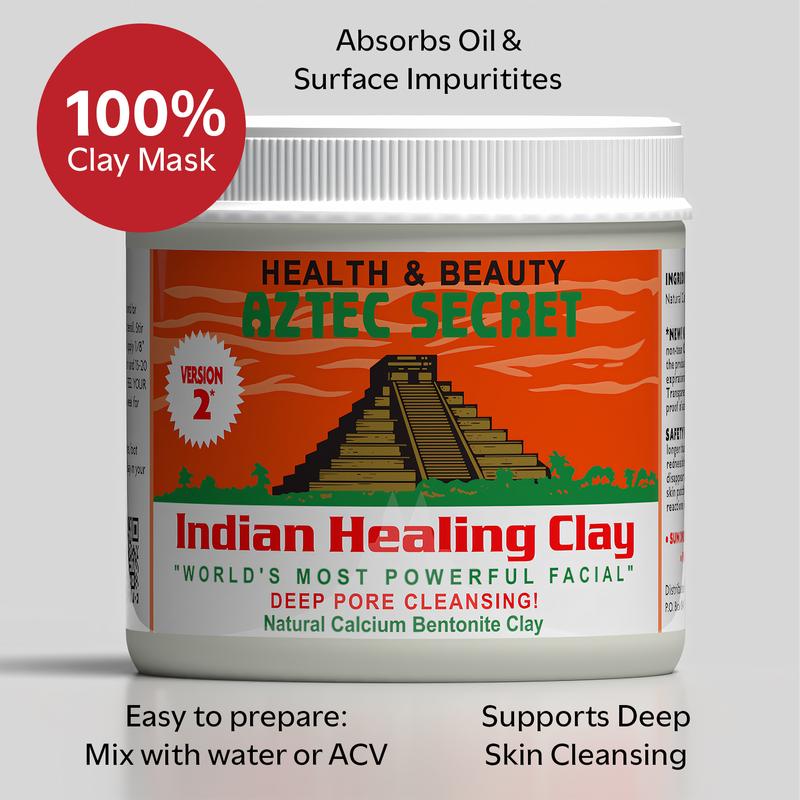Aztec Secret Indian Healing Clay – 100% Natural Calcium Bentonite, Deep Pore Cleansing Face, Hair & Body Mask – Detox, Skin Care, Facials, Wraps & More (1lb) Soft Green