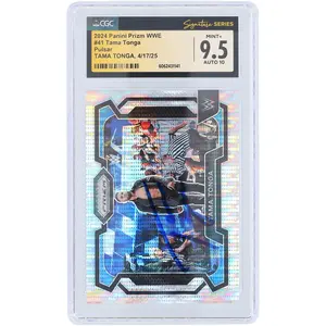 Tama Tonga WWE Autographed 2024 Panini Prizm Pulsar Prizm #41 #/499 CGC Fanatics Witnessed Authenticated 9.5/10 Card - Fanatics Authentic Certified