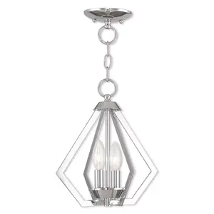 2 Light Polished Chrome Mini Chandelier/Ceiling Light fixture with Steel base material