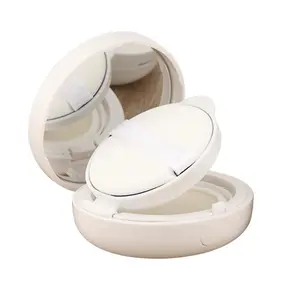 Empty portable plastic compact container for loose powder, suitable for DIY foundation makeup