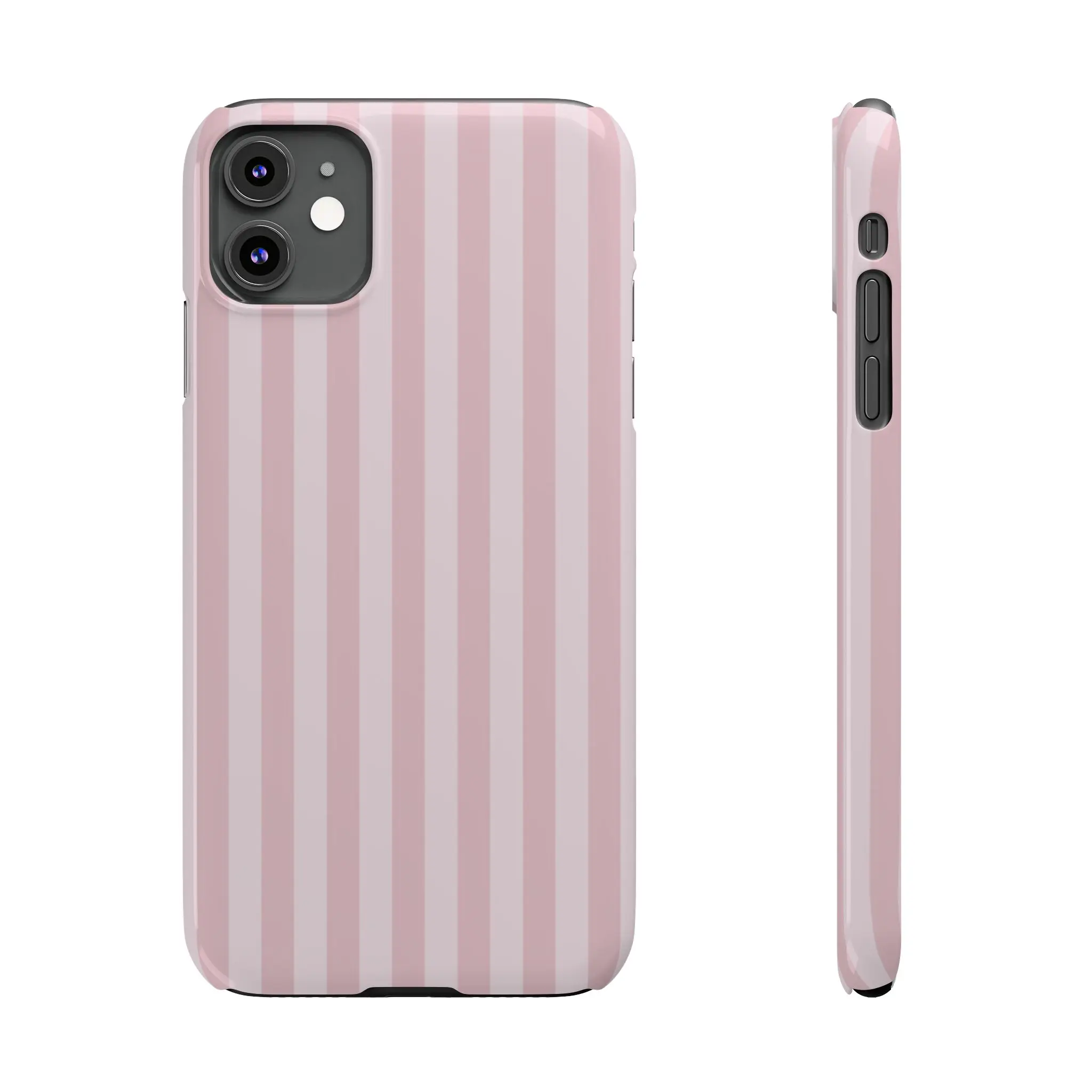 Pink Pinstripe Slim Gloss Durable Plastic Smartphone Case - Protector Casing for iOS iPhone 17+, Wireless Compatible Mobile Phone Accessory