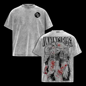 Thragg Invincible Vintage Washed Oversized T-Shirt, Viltrumite Empire Blood Graphic Tee, Villain Game Style Streetwear Heavyweight Cotton Unisex Shirt, Gift for Comic Fans Menswear