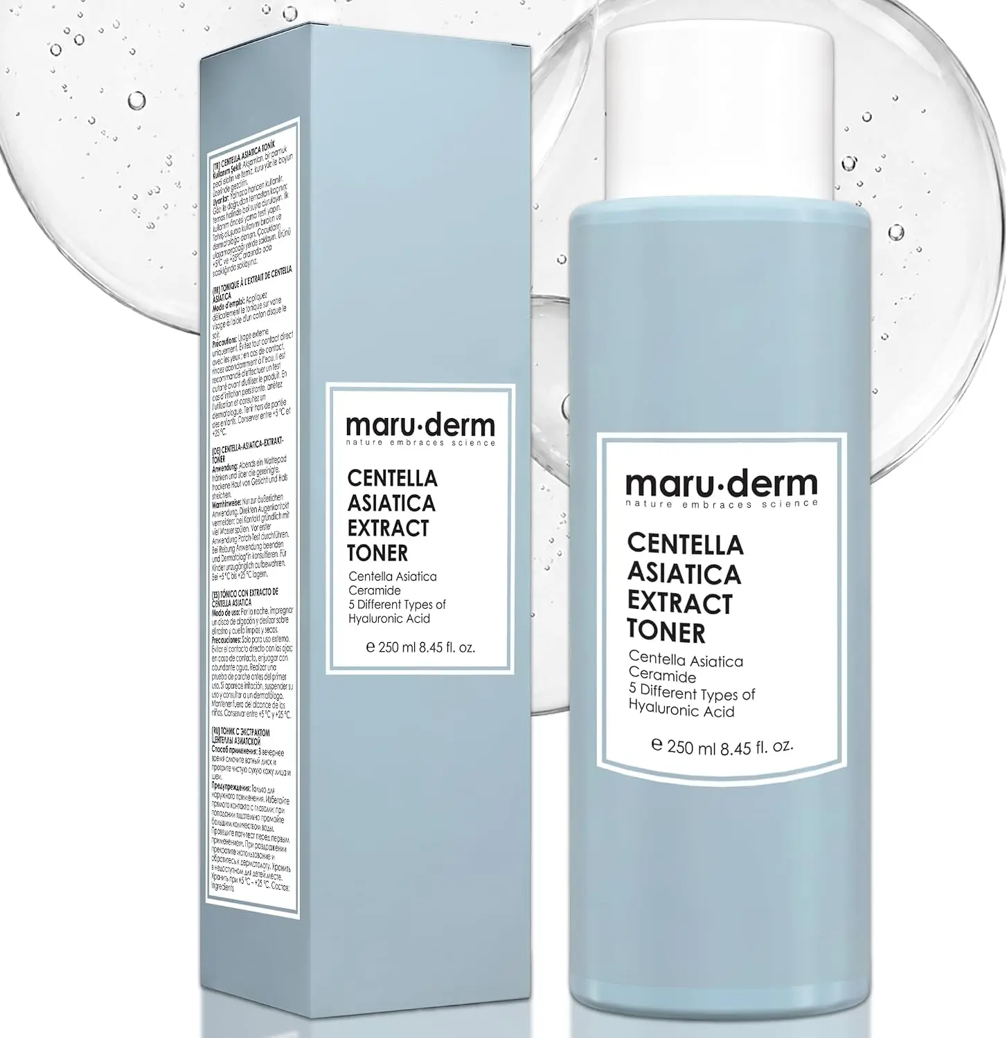 Maruderm Centella Asiatica Extract Face Toner | Moisturizer, Hyaluronic Acid Hydration, Panthenol Soothing, Ceramide Boost, Cruelty-Free, Vegan | 8.45 Fl. Oz. (250 mL)