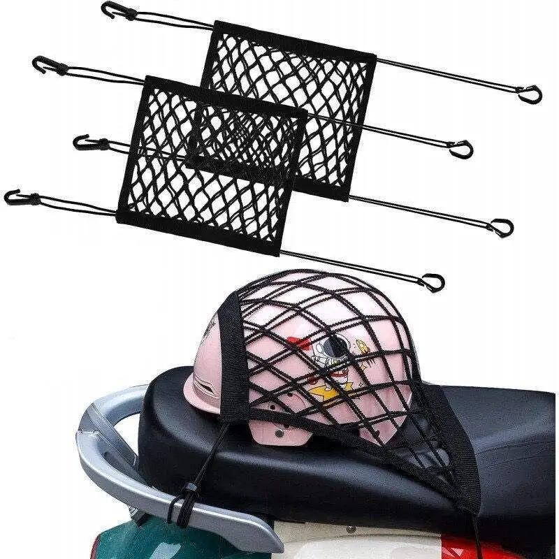 One motorcycle cargo net - luggage strap rack extension organizing net, suitable for luggage helmet net - suitable for motorcycle, bicycle trailers, elastic rope for motorcycle and bicycle hooks / motorcycle helmet net