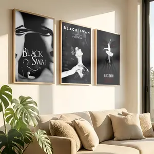 Horror Movies B-Black S-Swan Poster Peel & Stick Poster Set Wall Art – Self-Adhesive Aesthetic Design Room Decor | Gallery-Quality Waterproof Fade & Scratch Resistant Prints | Living Room, Bedroom, Dorm Modern Home Decor Multiple Sizes