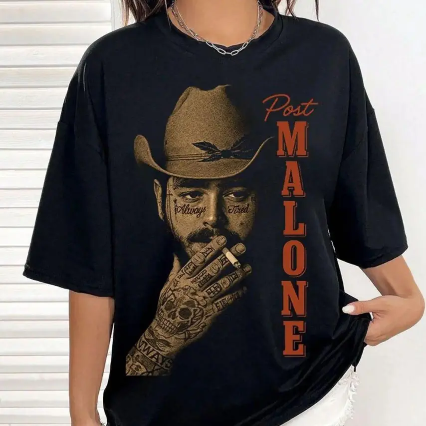 Country Music Shirt, Cowboy Post Shirt, Im Just Vibin, Country Western Tee, Popular Malone T-Shirt, Posty Rap, Western Graphic Tee BHDFV