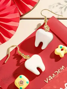 Adorable Tooth-Shaped Pendant Earrings for Trendy Women and Girls Perfect for Parties and Daily Wear