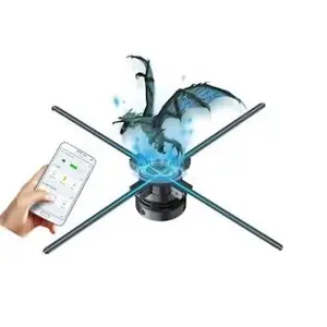 Holographic 3D Fan with Smartphone Control - Unique Design and Functionality showcased in Image