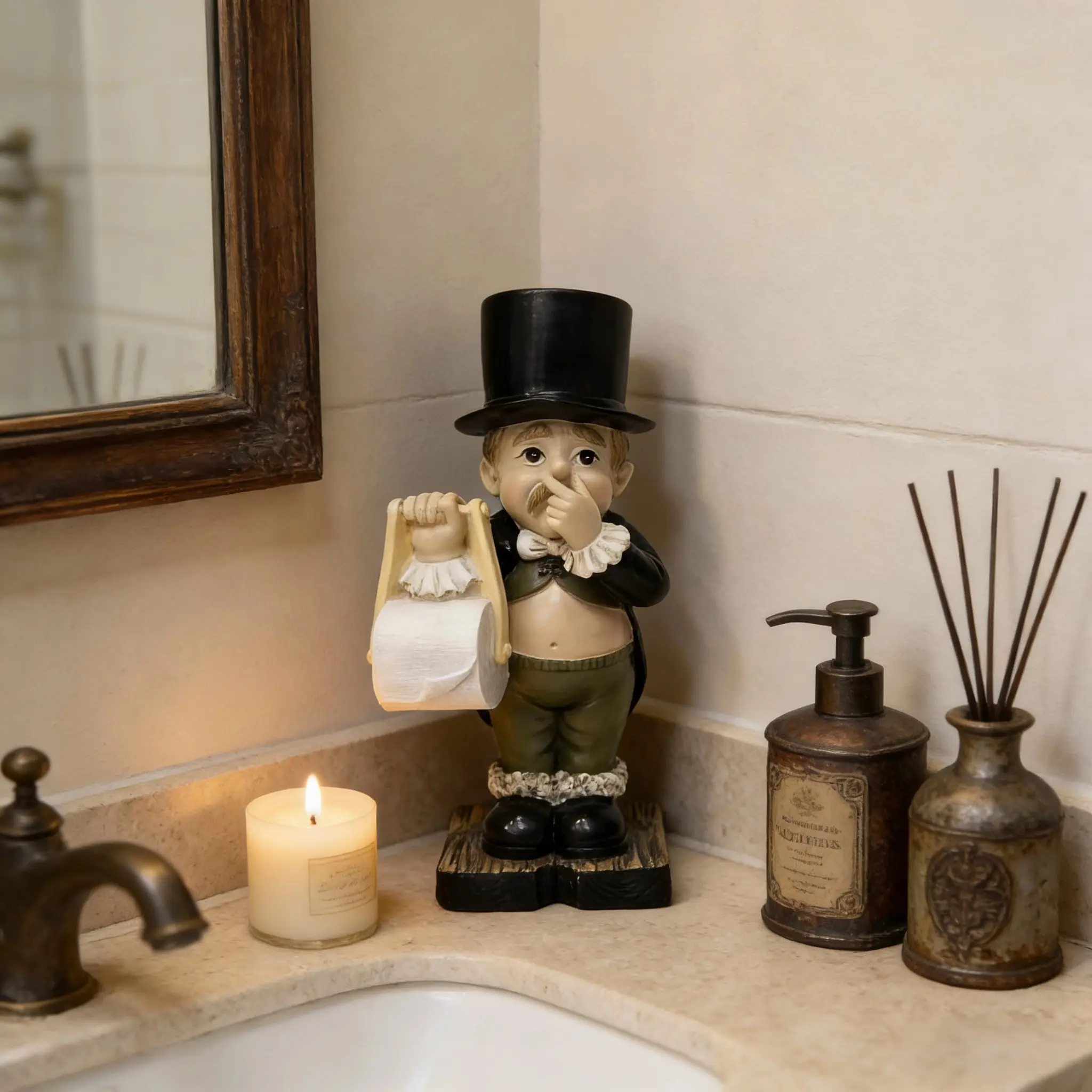 Hot creative gentleman tissue holder, Lightweight European and American style modern minimalist home personalized fashionable decorative figure ornament