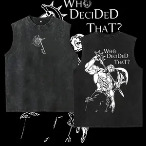 Washable vest Seven Deadly Sins Escanor Oversized Tee - "Who Decided That" Pride Sin Retro Graphic Heavy Cotton Unisex Anime Streetwear Gift For Fans
