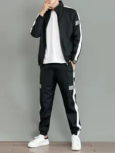 Men's Zipper Hoodie Set with Sport Pants, Tracksuit Sweat Suits, Casual Plain Color, Comfortable Streetwear, Daily Wear, Fashion Men's Design, Athletic Tracksuit Set, Casual Sweatsuits, Athleisure Wear Set, Athleisure Tracksuit Outfit, Casual Sporty Set