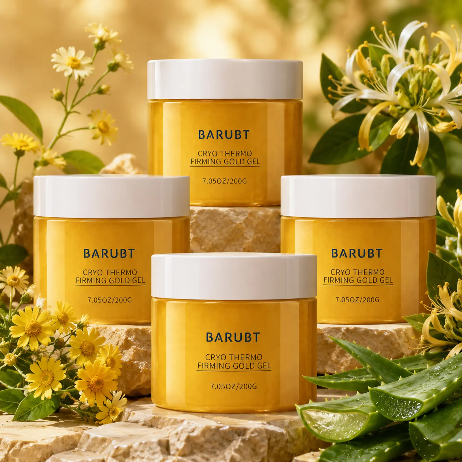 [BARUBT]  Buy 1 Get 3 Free, 15-Day Fast-Acting Firming Gold Cream Hot & Cold Body Gel for Belly, Thighs & Arms, Hydrating Skin Tightening Cream for Toning and Smoothing Appearance Firming Care