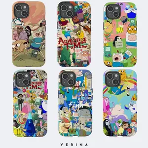Adventure Time Phone Case, New Style Cartoon Aesthetic Protective Cover, Tough Shockproof Fan Merch Case, Compatible with iPhone 11-17 Pro Max/Plus and Samsung Galaxy S23-25