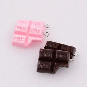 Pink/Brown Chocolate Bar Charm (25mm x 19mm)