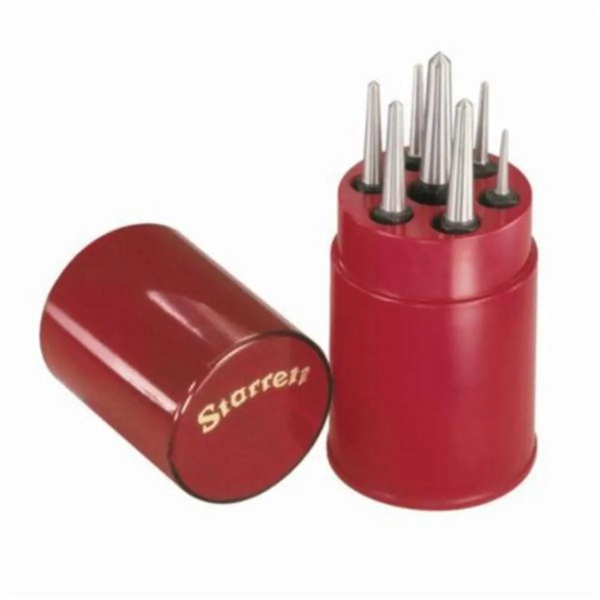 212 MAIN Starrett Center Square Shank Punch Set - 7-Piece Hand Tools, Steel Construction, Accurate Tip, Ground Angles for Office & School Stationery Needs
