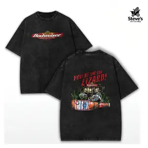 washed cotton, Budweiser Shirt Vintage Lizard Chameleon Frogs Long Neck Cowboy 1990s Bullfrogs