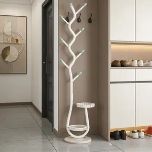 Coat Rack Freestanding Clothing Rack – Modern Clothes Organizer with 8 Coat Hooks – Space-Saving Hall Tree for Entryway, Bedroom, Office – Sturdy Minimalist Coat Hanger & Garment Rack
