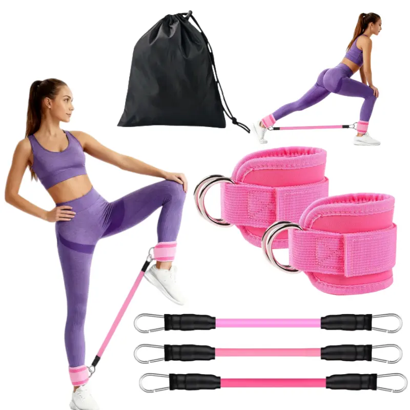Ankle Resistance Bands, Ankle Bands for Working Out with Cuffs, Resistance Bands for Leg Butt Training Workout Equipment for Kickbacks Hip Gluteus Training Exercises, Ankle Strap with Exercise Bands, Fitness,Portability, Complete Set, Lightweight, Durable