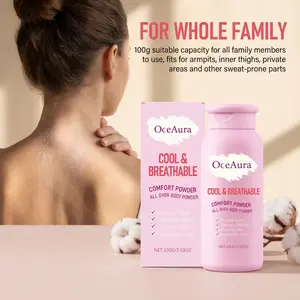 OceAura Comfort Body Powder, Large Capacity Sweat Absorbing Talcum Powder, Non Sticky Refreshing Family Daily Skin Care Powder
