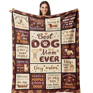 Mothers Day Dog Mom Gifts for Women, Dogs Mom Blanket 60"X50", Dogs Lovers Gifts for Women, Best Dog Moms Christmas Birthday Gift, Pet Lover Gift for Woman