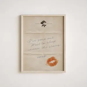 Gone Out West Vintage Ephemera Art Print, Romantic Western Aesthetic Wall Art, Unframed, Room Decor, Multiple Sizes included, Boho Western Decor