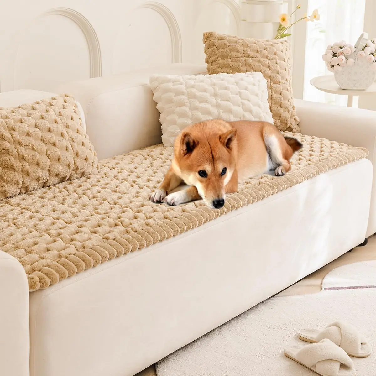 Non-Slip Pet Sofa Cover, Washable Couch Protector for Cushion,  Friendly Furniture Covers