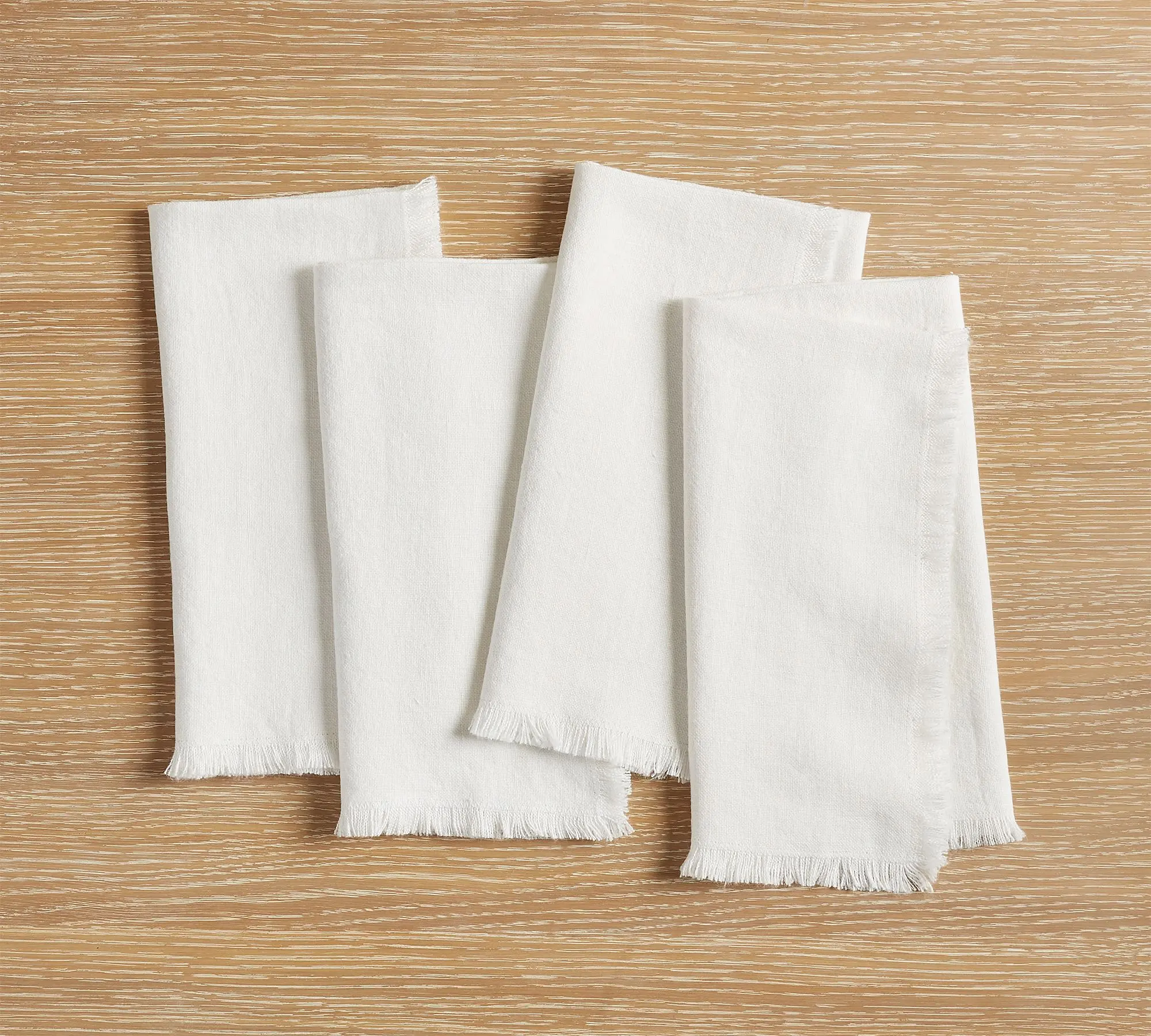 Oversized Frayed Linen Napkins, Set of 4, Multiple Colors
