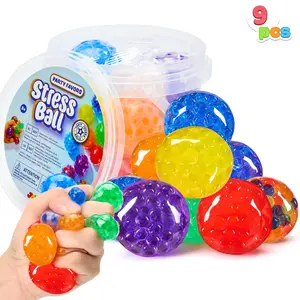 JoyX 9 Pack Mini Stress Balls Fidget Toys for Adults Stress Relief Squishies for Kids, Orbeez Anxiety Calming Squeeze Balls, Party Favors, Prize (1.57")