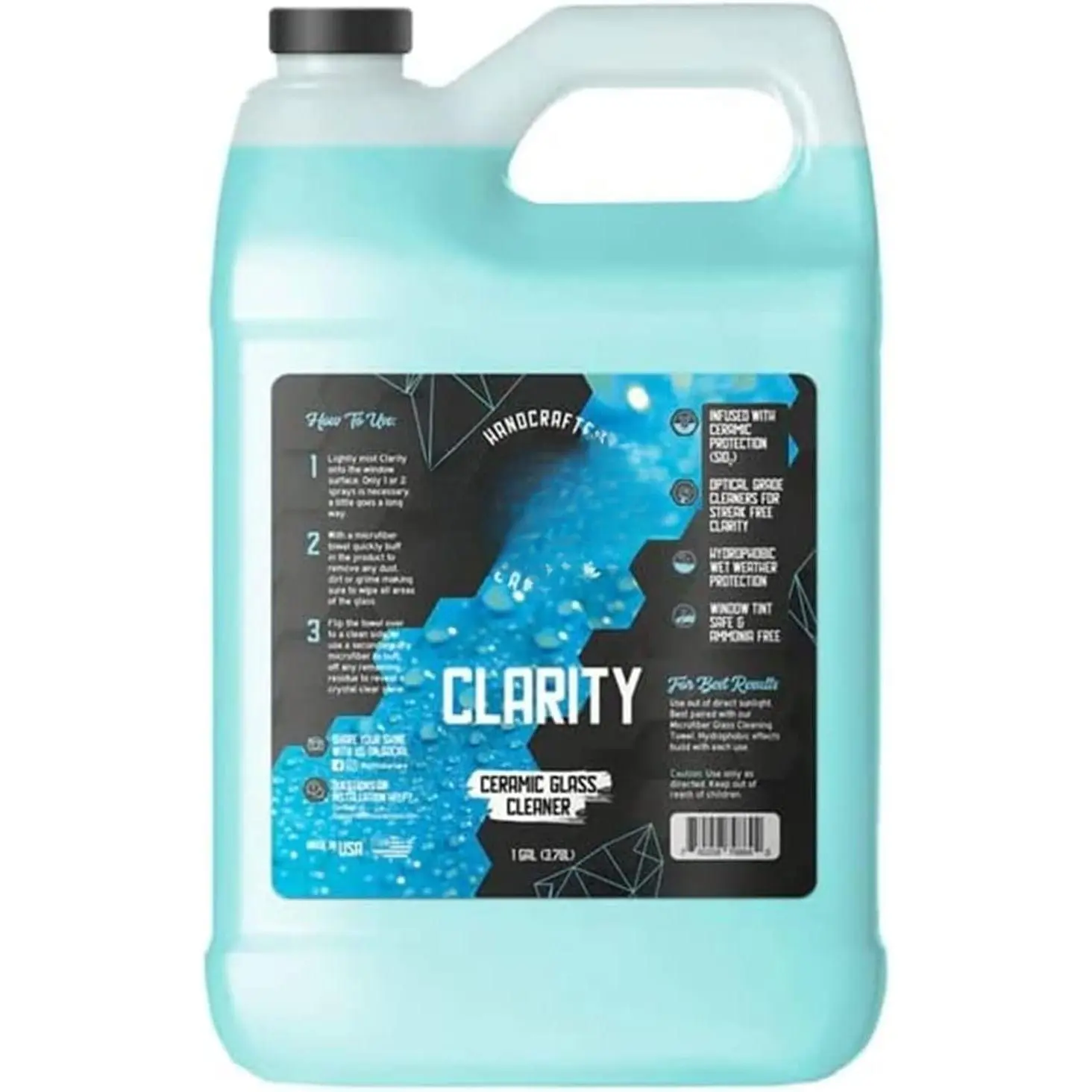 Clarity V2 - Ceramic Glass Cleaner and Water Repellent - Streak-Free Window Cleaner with Hydrophobic Protection for  Windows and Mirrors