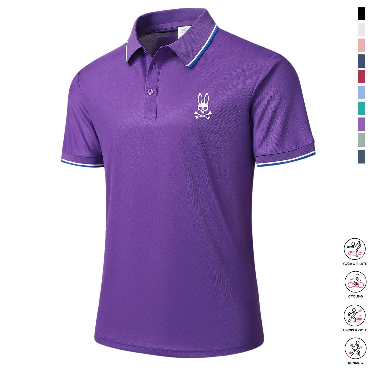 Men&rsquo;s casual short-sleeve polo shirt set, 4 pieces, mixed colors; printed polo shirts, breathable and cool, suitable for all seasons&mdash;an ideal choice for holiday gifts.