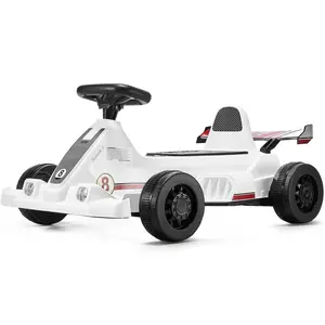 Electric Go Kart 6V Drift Go Cart for Kids Ages 2+ Strong Motor White