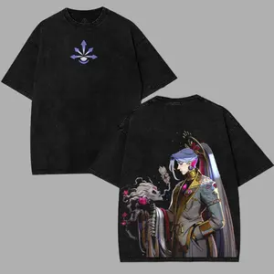 Hades 2 Chaos fan art god anime action rpg Game Washed Tshirt 2 Sided Cotton unisex Menswear Top graphic tee