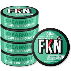 FKN Caffeine Energy Pouches – Spearmint (10 Pack) 80MG Per Pouch | No Sugar, No Crash | Smooth Clean Energy Anytime