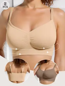 3-Piece Seamless Yoga Sports Bra Set with Wide Straps, Maximum Support, Breathable and Skin-Friendly, Suitable for Exercise, Daily Use and Sleep