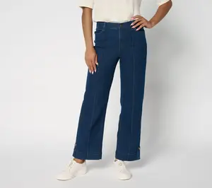 Denim & Co. Petite Indigo Classic Stretch Full Length Trouser Jean